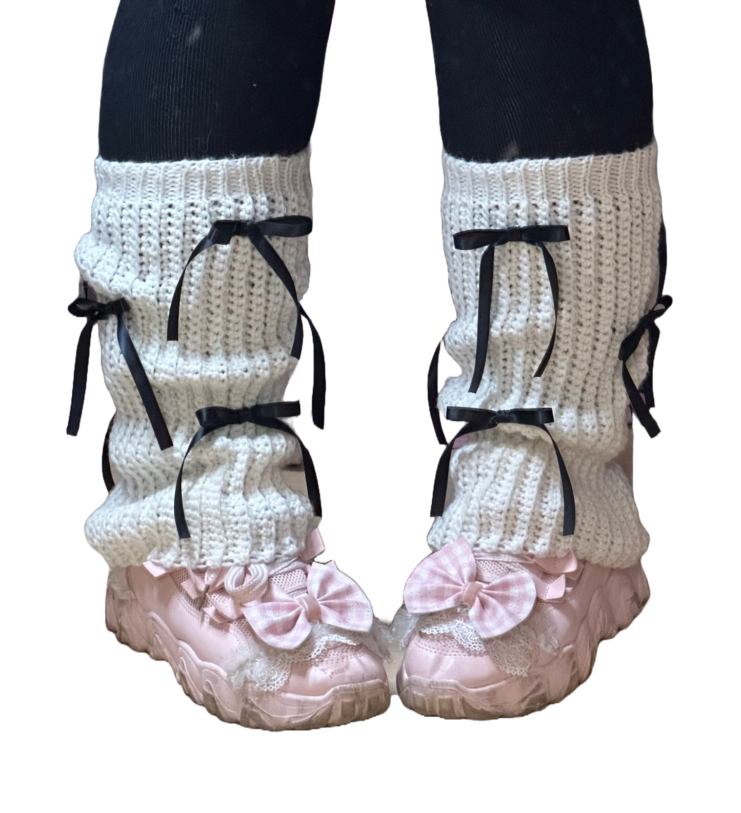 CECILIA LEG WARMERS ☆ (BLACK BOWS)