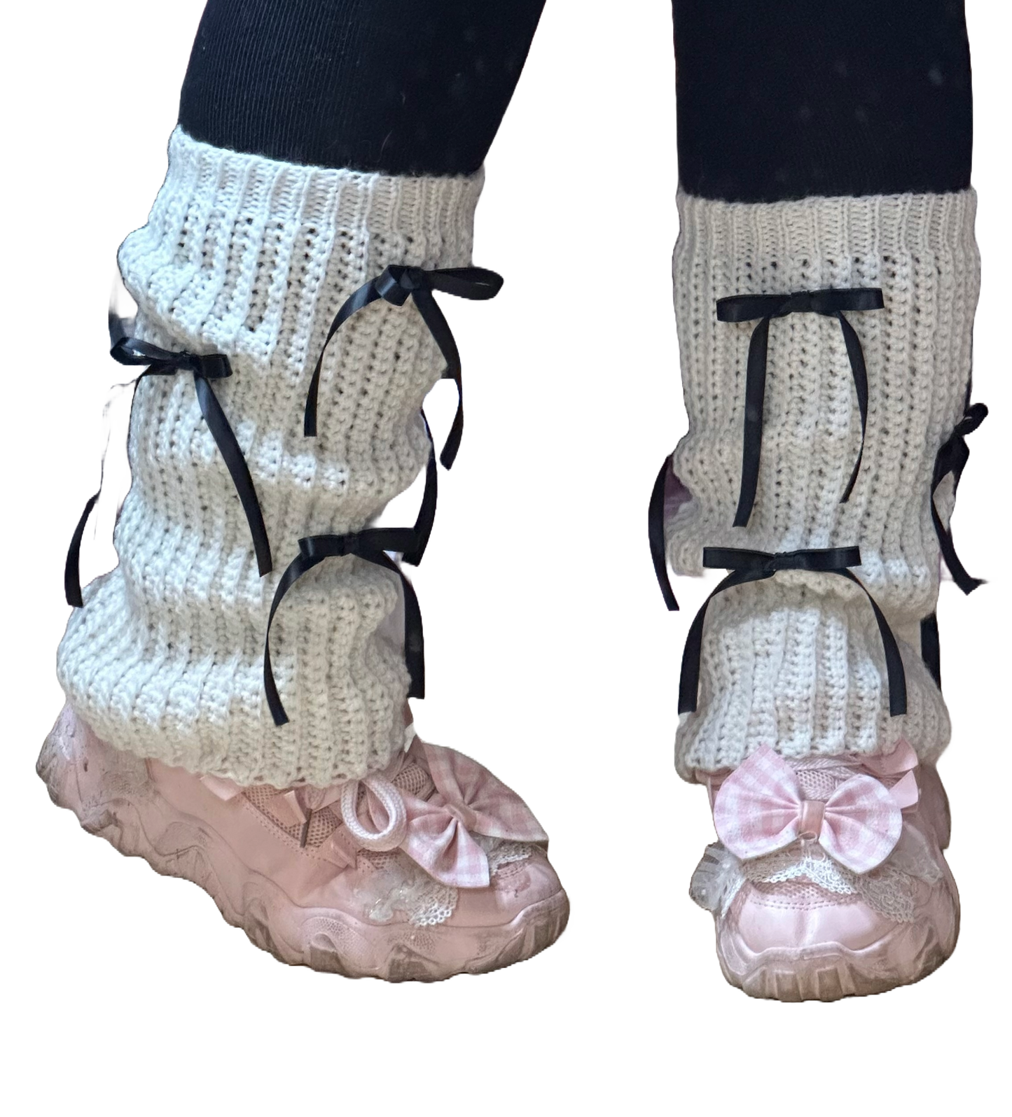 CECILIA LEG WARMERS ☆ (BLACK BOWS)