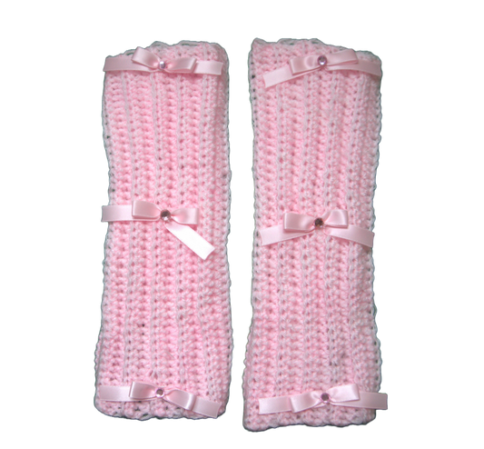 MIMOSA FINGERLESS GLOVES ☆ (PINK WITH PINK BOWS)
