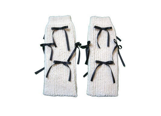 CECILIA LEG WARMERS ☆ (BLACK BOWS)